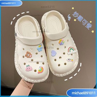 🌸臺灣熱銷 Clogs洞洞鞋女款室內可愛包頭拖鞋防滑厚底耐磨涼鞋佈希鞋夏季外穿海灘涉水沙灘涼拖鞋