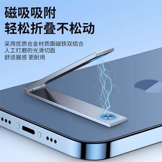 臺灣出貨 粘貼式手機支架隱形磁吸超薄支撐架萬能型桌面折疊支架迷你金屬架
