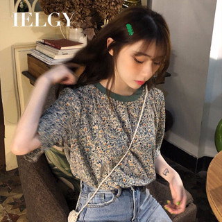 IELGY 時尚韓版寬鬆復古短袖t恤女學生百搭上衣t恤