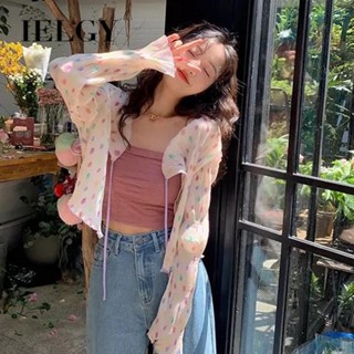 IELGY 防曬襯衫女百搭設計甜美短上衣