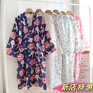 ✨新店特惠✨日式和服睡袍女士春夏薄款純棉浴袍中長款雙層紗布日系和服睡裙汗蒸服睡衣