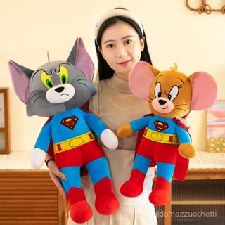 【Tom & Jerry】超人貓和老鼠毛絨玩具公仔兒童大號抱枕布娃娃玩偶送男女生日禮物 毛絨公仔 毛絨玩具 娃娃