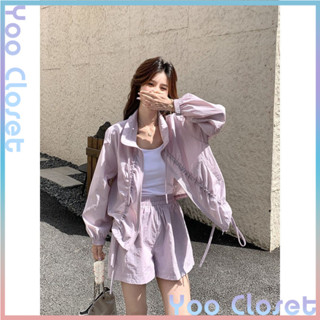 Yoo Closet|2件式套裝 韓版時尚休閒套裝女 防曬上衣套裝女 夏季新款闊腿短褲兩件套 女生套裝 短褲套裝 女套裝