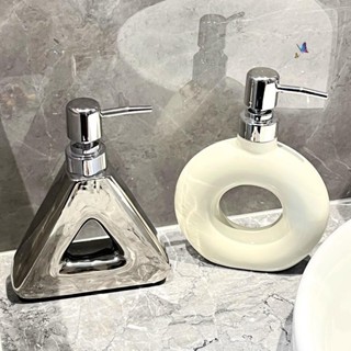 🚛圓形三角形皂液按壓空瓶乳液幾何分裝瓶子洗手液容器