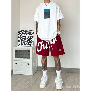 2025新款💖短褲男款夏季美式hiphop高街320剋重磅水洗做舊寬鬆休閒五分褲子 PLWX