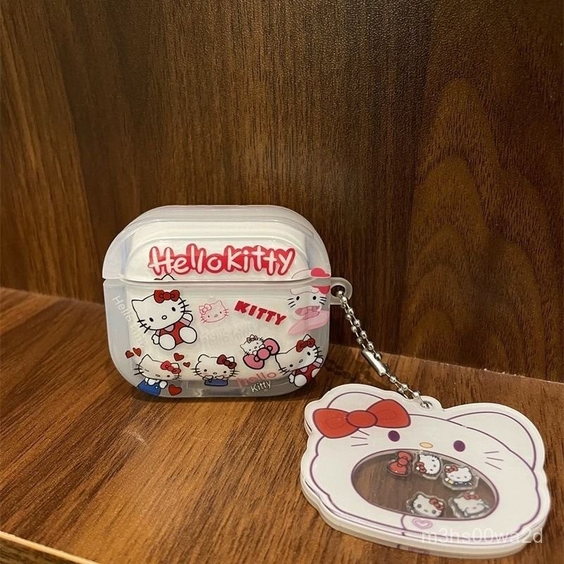 紅字母KT貓適用於 蘋果 AirPods Pro2 保護套 1/2代 AirPods 3 防摔保護套 4代保護殼 耳機殼