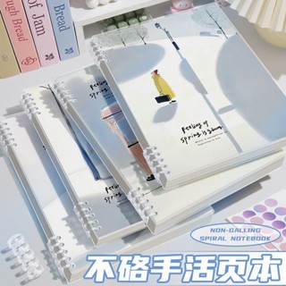 活頁本🌹活頁本ins 筆記本 活頁本 日記本 記事本 簡約顔值文藝加厚複古學生筆記本辦公橫綫記事本不咯手