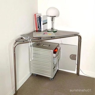 現貨/免運 三角角落書桌,小戶型電腦桌子,304不銹鋼轉角桌