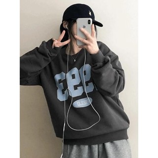 Codibook｜韓國 HIJJOO 休閒黑色寬鬆圓領長袖衛衣［預購］長袖上衣 大學T 女裝