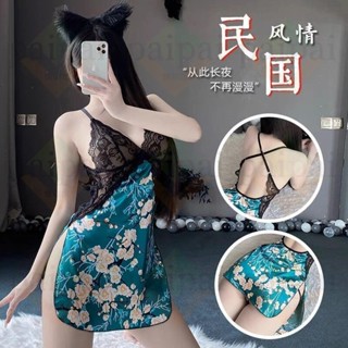 💕新品情趣內衣 性感內衣 旗袍 睡裙 新中式旗袍 復古旗袍 高腰開叉旗袍 制服誘惑 蕾絲睡衣 透視 爆乳內衣 性感吊帶