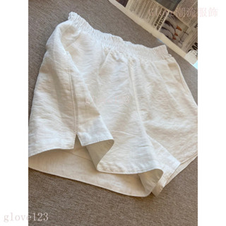 🌷臺灣出貨🌷Glove 純棉白色 舒適透氣 短褲女 夏季薄款 寬鬆小個子 百搭a字 顯瘦 休閒褲 熱褲 運動褲 女裝