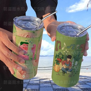 ㊣♡♥有貨 方大同專輯周邊咖啡網紅高顏值不銹鋼保溫杯辦公室吸管隨行水杯#周邊