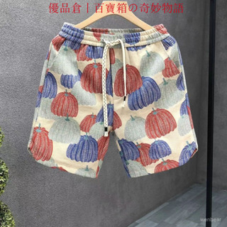 💥今日下殺價💥 【3068人好評】夏季潮流寬鬆美式短褲男沙灘褲2024男士潮牌印花薄款休閒運動褲