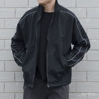 ✨川崎先生✨簡約立領風衣2024秋季夾剋男士立領開衫潮流風衣百搭衣服新款韓版寬鬆休閒外套 ZKQB