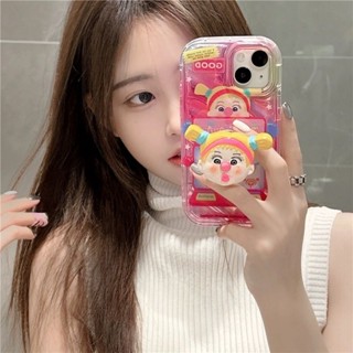 ✨臺灣出貨✨日韓卡通可愛黃發辮子女孩支架氣囊款桌面支撐伸縮3M背貼小眾創意保護殼