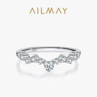AILMAY✨正品授權✨香港直發S925純銀新款半圈圓形排戒V形戒指女波浪設計時尚個性細款指環戒 女生戒指 韓版戒指
