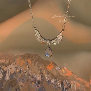 免運💎【天使之翼】高階項鏈女ins不掉色變色小眾設計輕奢網紅頸鏈學生水晶項鏈鎖骨鍊 銀飾 韓國飾品 項鍊 生日禮物女生