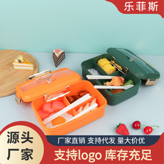 【新品推薦】小麥秸稈塑膠飯盒微波爐帶餐具高顏值保溫密封餐盒分格便當盒