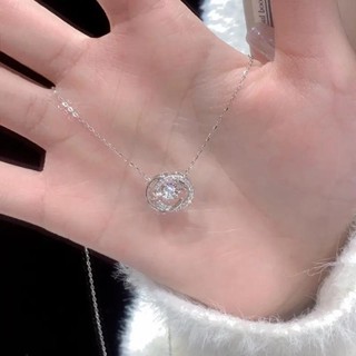 免運💎 雙C圓環項鏈女款小眾設計感ins輕奢圓環鎖骨鏈靈動墜鏈項鏈 鎖骨鍊 銀飾 韓國飾品 吊墜項鍊 情人節生日禮物女生