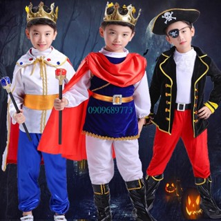 萬聖節兒童服裝男童cospaly海盜國王角色扮演王子衣服表演套裝