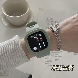 東慧百貨❀Ins時尚女士led數字手錶矽膠錶帶學生電子運動手錶