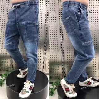 Susu品質🎈春秋季寬鬆大尺碼六兜九分牛仔褲男士百搭潮流直筒休閒褲時尚老爹褲38