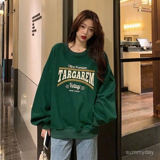 衣然是你🎀寬鬆大碼薄款衛衣女2025秋季新款長袖學生圓領印花學生上衣外套潮