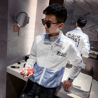 【蝦皮最低價】夏天外套薄款防曬衣服男韓版潮流社會精神小夥百搭透氣網紅人夾克