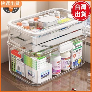 天天優選📣‹美術工具箱›藥箱家庭裝藥物 收納盒 醫藥箱家用多層透明大容量便攜式醫療小藥箱