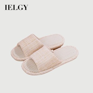 IELGY 家用室內情侶四季款待四季防滑棉麻拖鞋亞麻