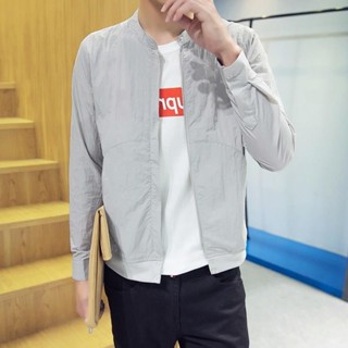 夏季男士外套薄款2020新款韓版防曬立領夾克潮流衣服男裝帥氣單衣 防曬外套 夏天外套男 薄外套