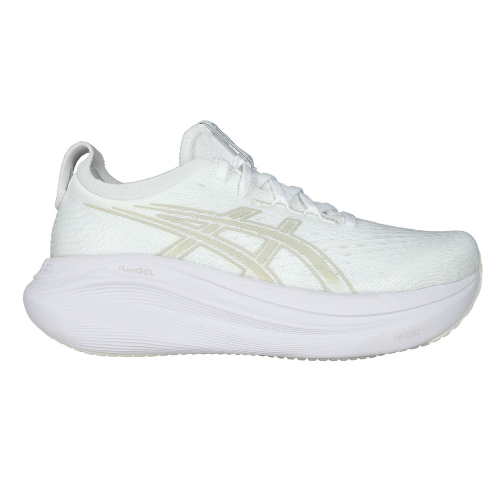ASICS GEL-NIMBUS 27 女緩衝慢跑鞋(慢跑 運動 休閒 亞瑟士「1012B753-100」 白淺灰