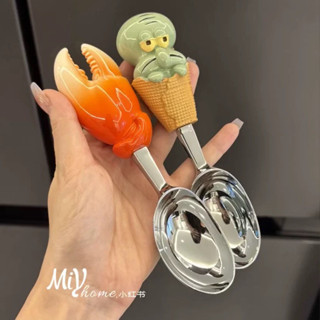 ❤️桃園出貨 現時特賣✨【95%好評率】米奇章魚可愛套裝家用ins勺子叉子卡通餐具冰淇淋勺子西瓜章魚哥