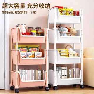 移動書架置物架落地多層帶輪客廳臥室宿捨兒童小書櫃小推車收納架 多功能置物架 收納架 角鋼置物架 收納櫃