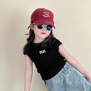 Mimo⭐女童正肩短袖夏季童裝短款修身上衣T恤