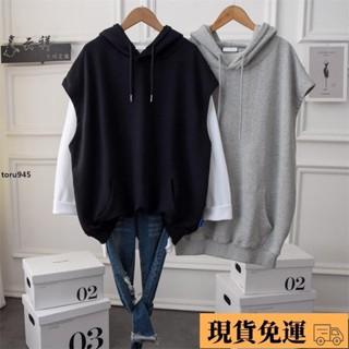 🚛臺灣限時低價🚛《40-150公斤》大尺碼背心 背心外套 秋季韓版大2-300斤大碼連帽坎肩女寬松慵懶範套頭背心無袖