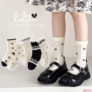 ❣️臺灣出❣️女童襪子❣️【店鋪熱銷】女童襪子春秋純棉兒童中筒蝴蝶結中大童女孩洛麗塔公主襪夏季薄款