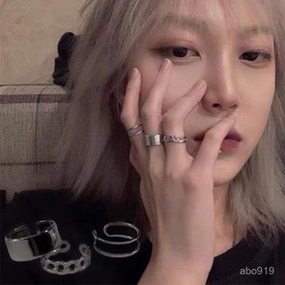 ins極簡嘻哈朋克性冷淡風土酷指環 情侶閨蜜nfc戒指女韓版學生簡約戒指
