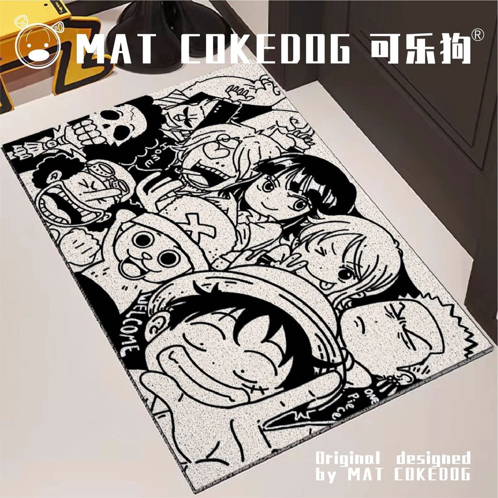 客製化 【環保材質】海賊王草帽一伙玄關入戶墊絲圈pvc進門腳墊防塵耐臟蹭腳墊防滑墊