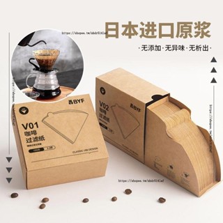 H創意工作室✨新品推薦進口V60扇形一次性過濾紙手沖專用滴漏式咖啡濾紙收納盒