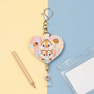 迪士尼Disney 夏日派對系列 心形皮質伸縮證件扣-奇奇蒂蒂 墊腳石購物網