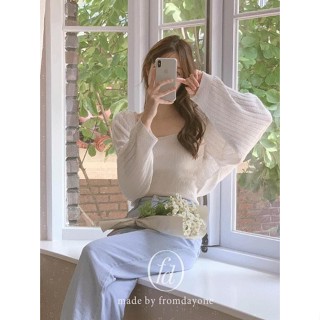 Codibook｜韓國 FROMDAYONE 優雅方領鬆寬羅紋開襟外套［預購］針織外套 毛衣 女裝