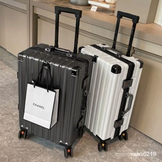 高階新款行李箱 結實耐用拉桿箱 全新黑邊框20寸 24寸 靜音鋁框旅行箱男女密碼箱大容量加厚箱子