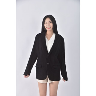 (2XL) lativ質感黑色外套二手衣