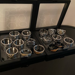 🔥千千飾品 戒指【2426人收藏】做舊款戒指男開口可調節嘻哈小眾設計十字架潮牌冷淡風指環食指戒