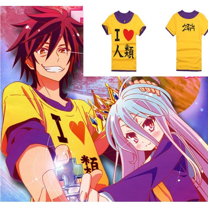!遊戲人生 no game no life我愛人類 日動漫短袖T恤 雙面印花 送護腕!