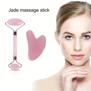 2pcs心片刮痧板 雙頭樹脂滾輪按摩器 臉部美容按摩儀