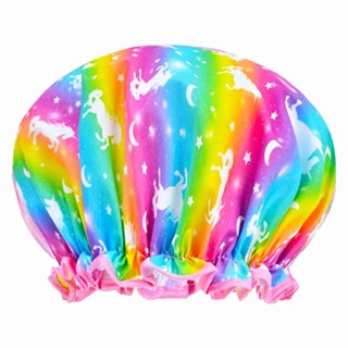 浴帽🎀防滲漏設計 浴室壁掛式防水帽 兒童防水洗頭帽 淋浴帽 防勒緊貼閤浴帽 可折疊旅行浴帽 長髮專用加大浴帽
