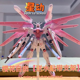 {臺灣熱賣} 星動/雪鐵龍麵罩修複版HG 192 新生自由1/144櫻花粉自由模型拚裝