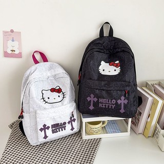 大容量後背包 雙肩包 Hellokitty雙肩包新款可愛小眾背包小學初中學生印花大容量書包女 學生書包 旅行背包